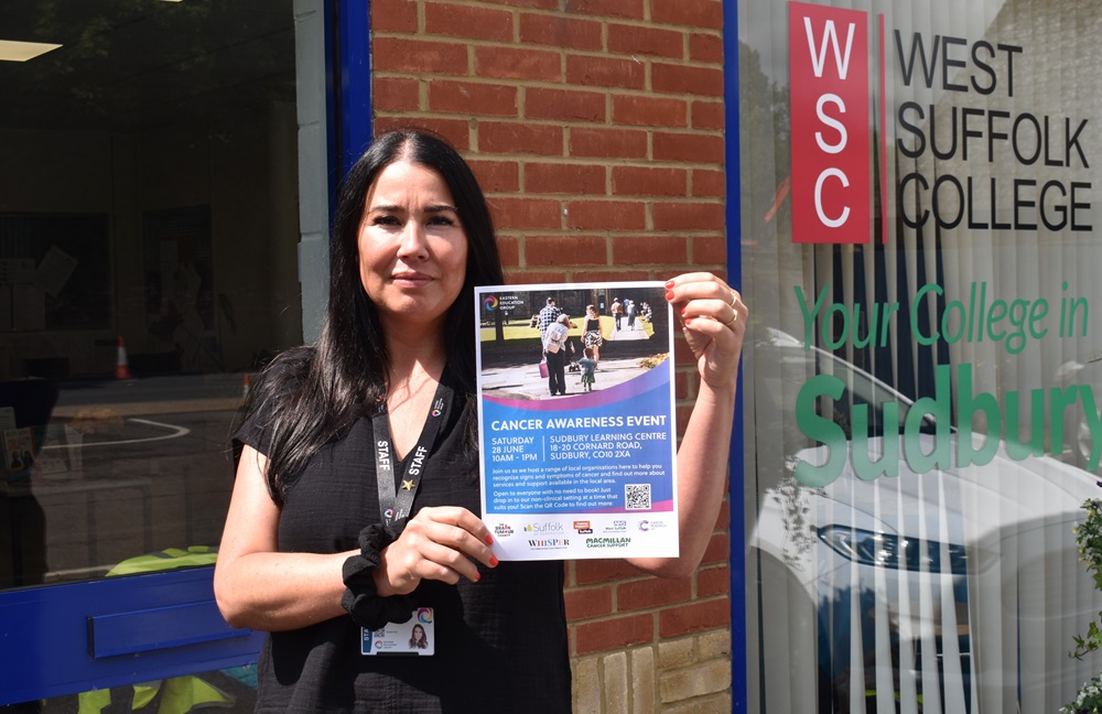 West Suffolk College Sudbury learning centre set to host free cancer awareness event for the community