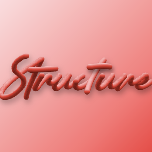 pink background with "structure" written in a pink fluffy style